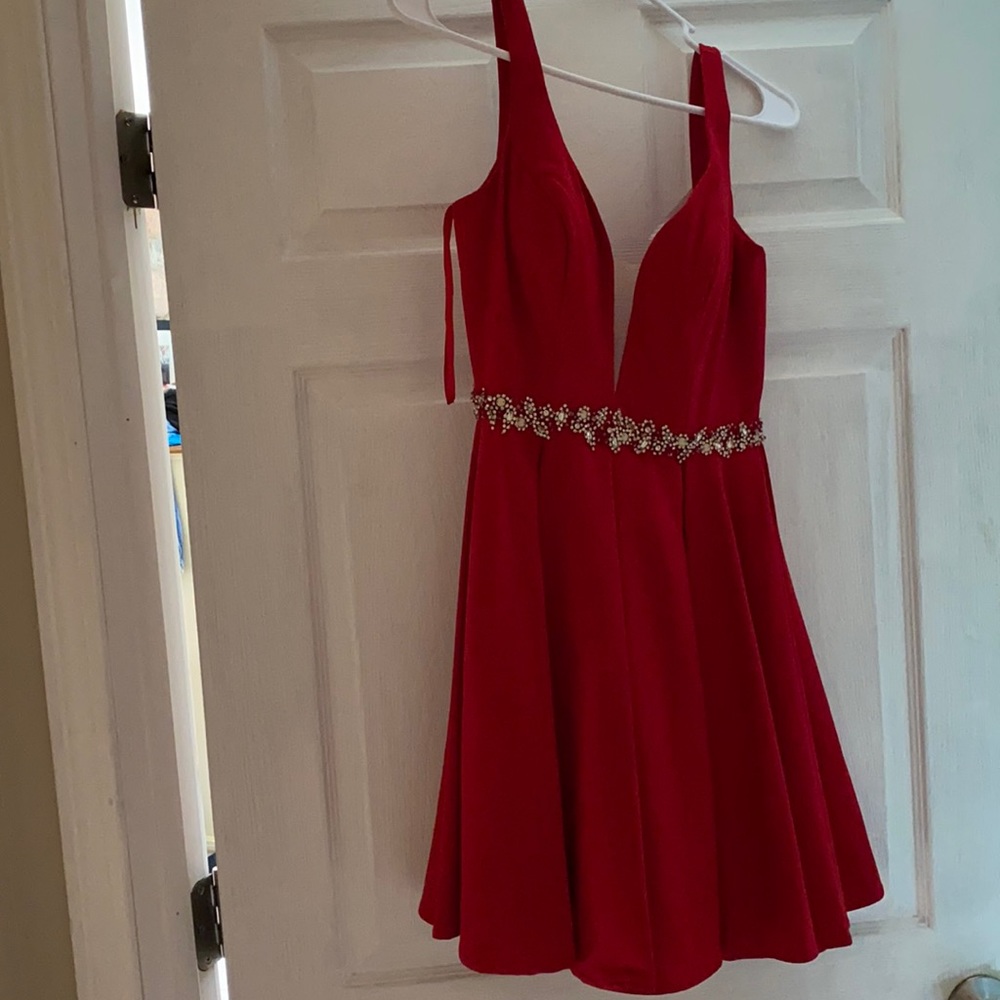 Short red dress